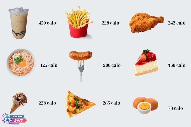 Bảng calo đồ ăn: Cách tính calo rau, thịt, trái cây, ăn vặt