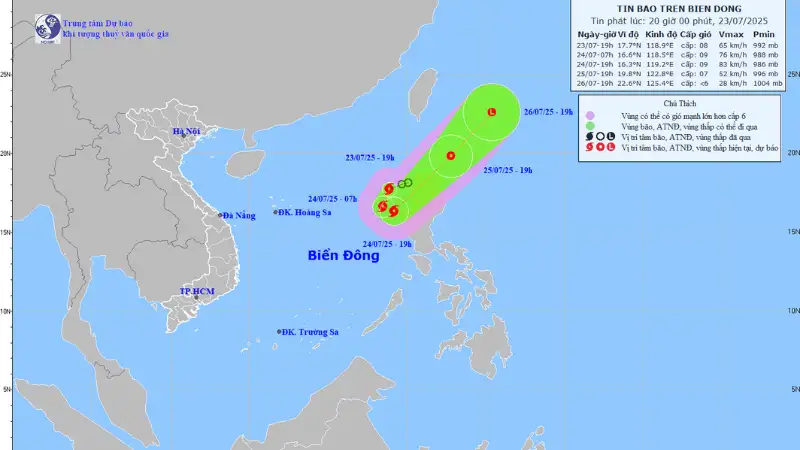 Bản tin bão Comay 2025: Dự báo đường đi, khu vực đổ bộ và khuyến cáo ứng phó