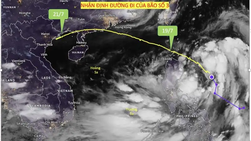 Bản tin bão Wipha 15g00 18/7/2025: Dự báo đường đi, ứng phó